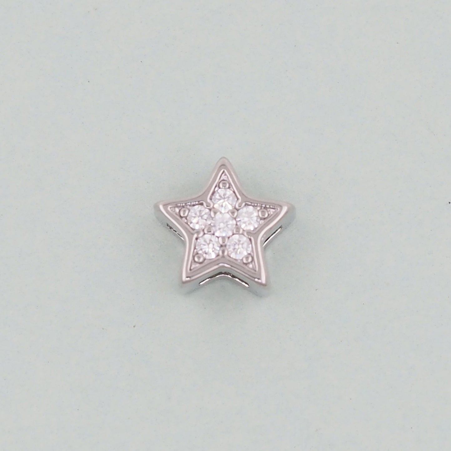 Silver Star spacer Beads Charms,18K Gold Filled Star Bracelet Necklace for DIY Jewelry Making Supply hole 2mm