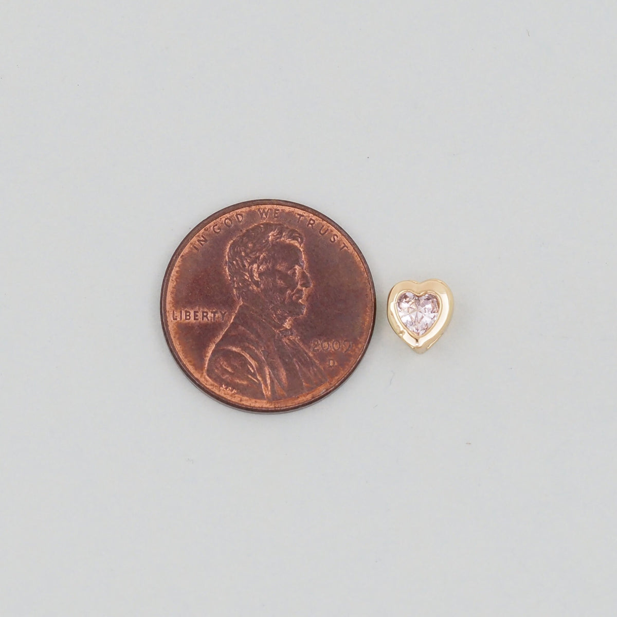 Gold Heart Spacer Beads Charms,18K Gold Filled Heart Bracelet Necklace for DIY Jewelry Making Supply hole 2mm