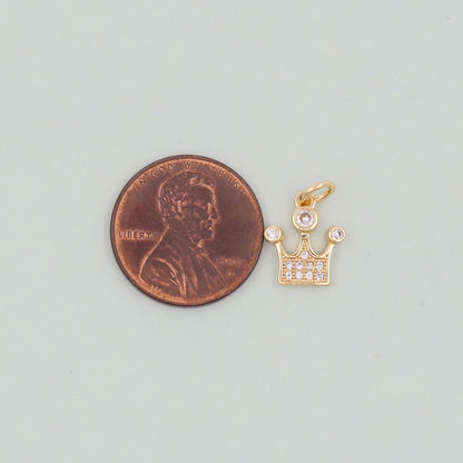 Gold crown Charms,18K Gold Filled crown Pendant,crown Charm Bracelet Necklace for DIY Jewelry Making Supply