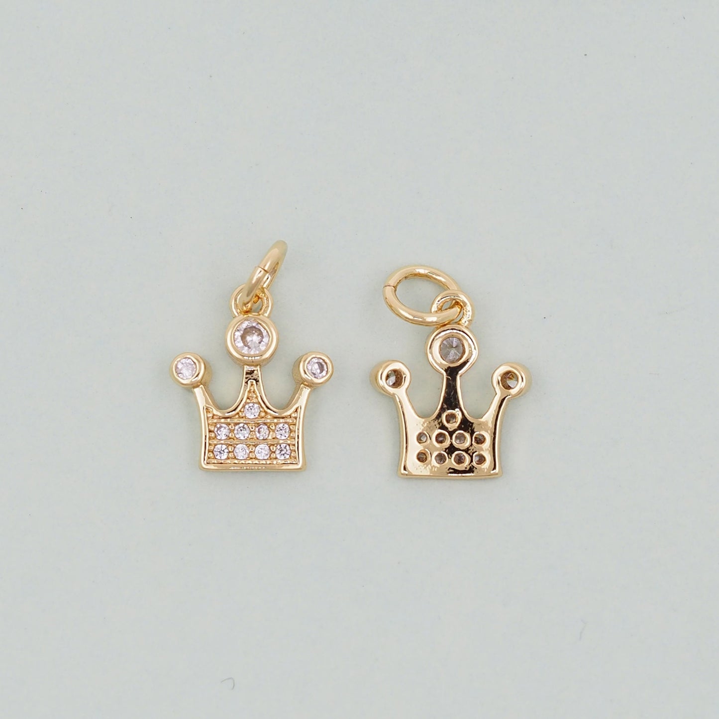 Gold crown Charms,18K Gold Filled crown Pendant,crown Charm Bracelet Necklace for DIY Jewelry Making Supply