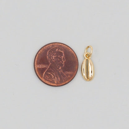 Gold Shell Charms,18K Gold Filled Conch Shell Pendant,Conch Shell Charm Bracelet Necklace for DIY Jewelry Making Supply