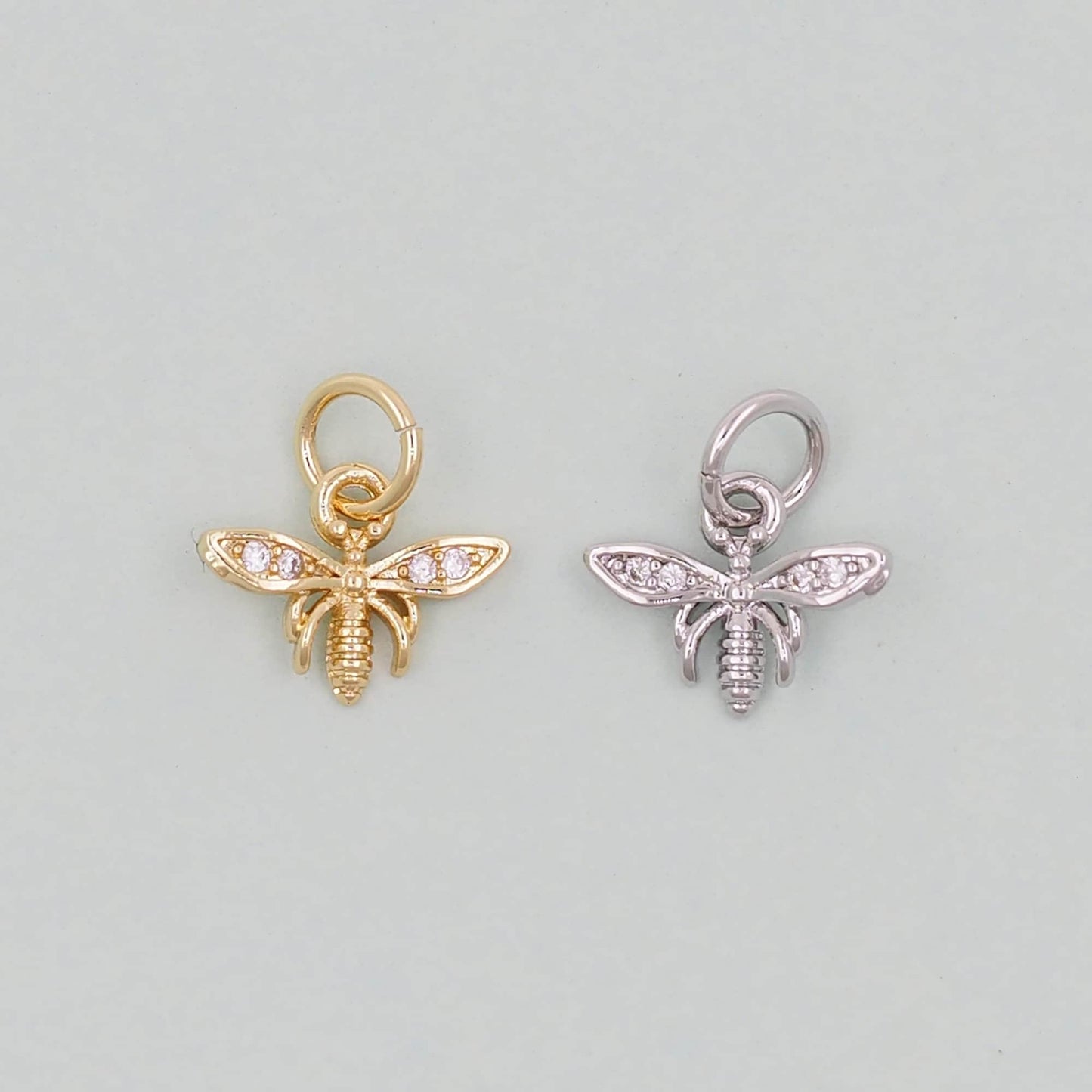 Gold Bee Charms,18K Gold Filled Bee Pendant,Bee Charm Bracelet Necklace for DIY Jewelry Making Supply
