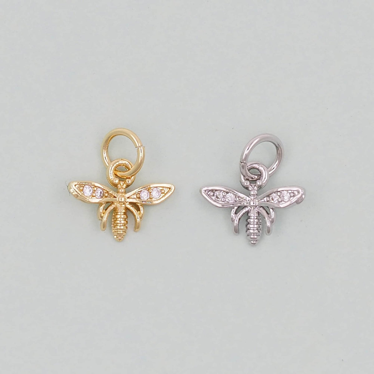 Gold Bee Charms,18K Gold Filled Bee Pendant,Bee Charm Bracelet Necklace for DIY Jewelry Making Supply