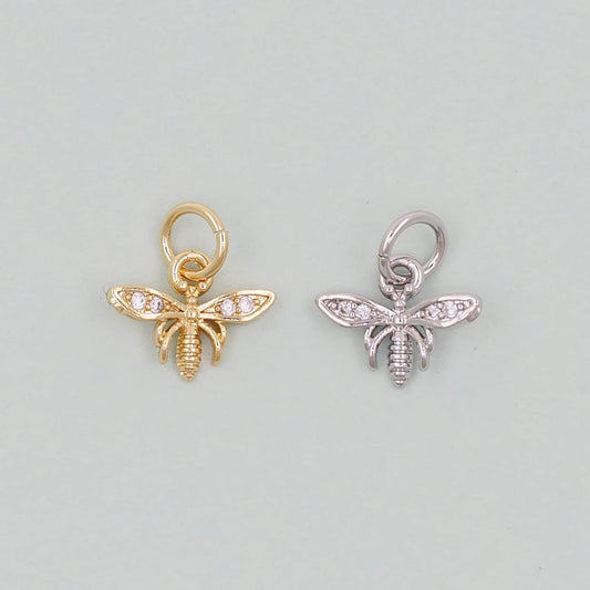 Gold Bee Charms,18K Gold Filled Bee Pendant,Bee Charm Bracelet Necklace for DIY Jewelry Making Supply