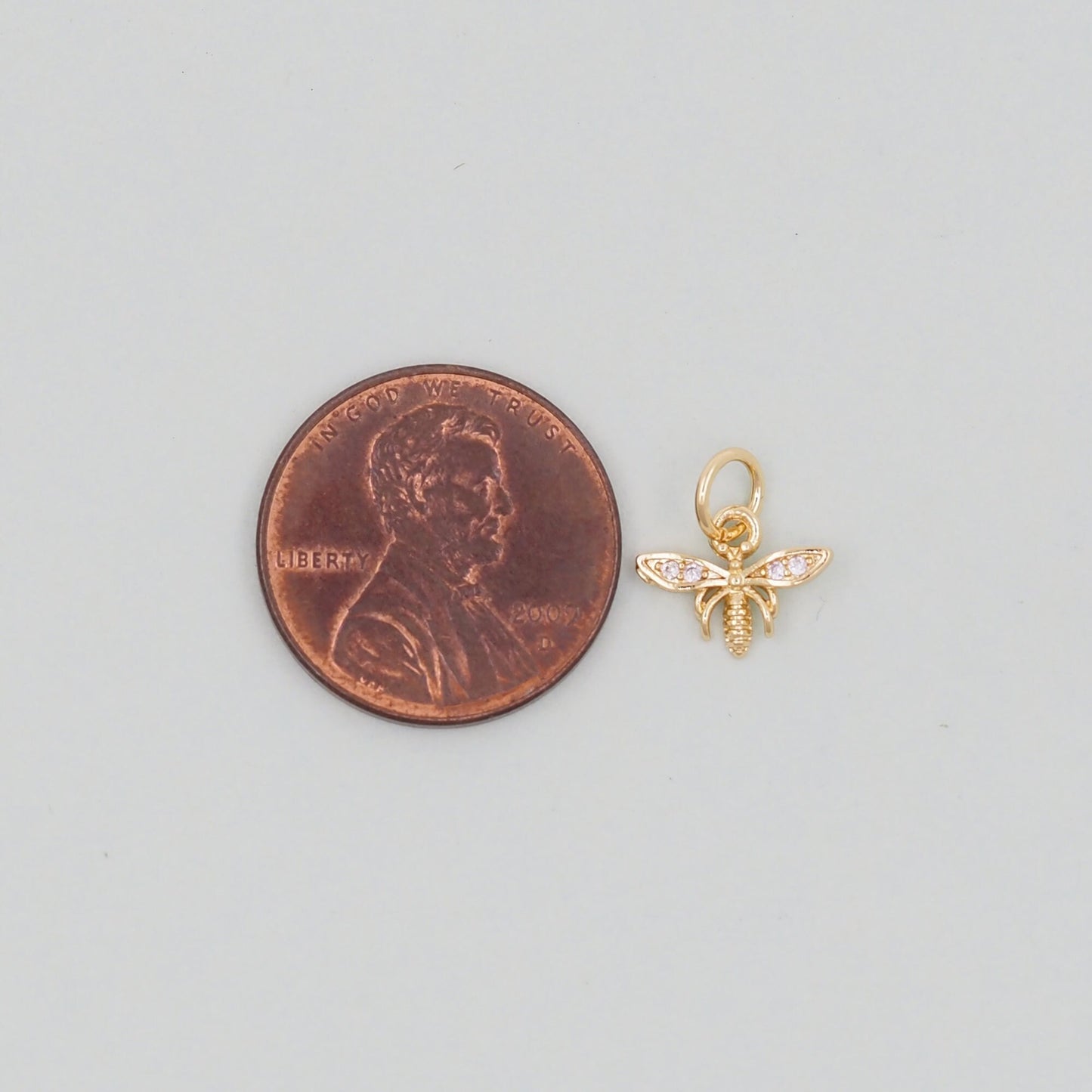 Gold Bee Charms,18K Gold Filled Bee Pendant,Bee Charm Bracelet Necklace for DIY Jewelry Making Supply