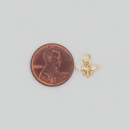 Gold Bee Charms,18K Gold Filled Bee Pendant,Bee Charm Bracelet Necklace for DIY Jewelry Making Supply