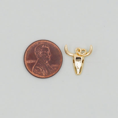 Gold Bull Head Charms,18K Gold Filled bull head Pendant,Silver bull head Charm Bracelet Necklace for DIY Jewelry Making Suppl