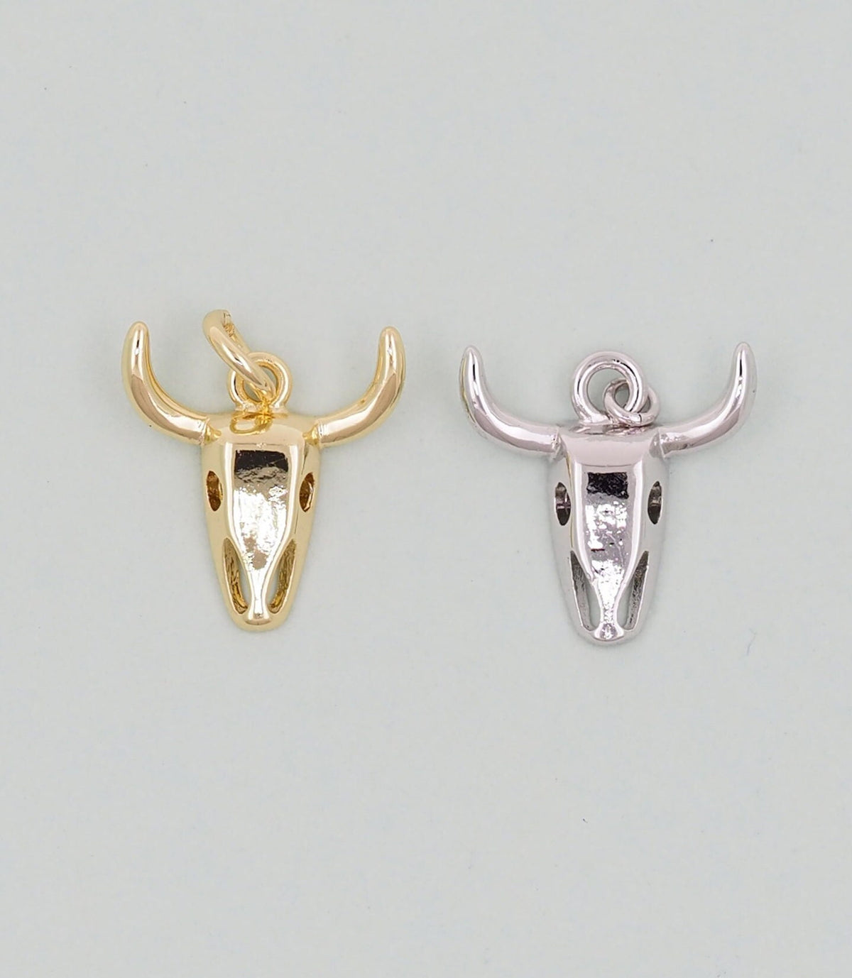 Gold Bull Head Charms,18K Gold Filled bull head Pendant,Silver bull head Charm Bracelet Necklace for DIY Jewelry Making Suppl