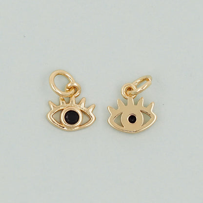 Gold Evil Eye Charms,18K Gold Filled Evil Eye Pendant,Evil Eye Charm Bracelet Necklace for DIY Jewelry Making Supply