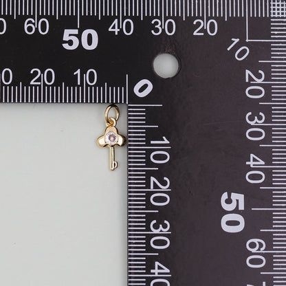 Gold Key Charms,18K Gold Filled Key Pendant,Key Charm Bracelet Necklace for DIY Jewelry Making Supply