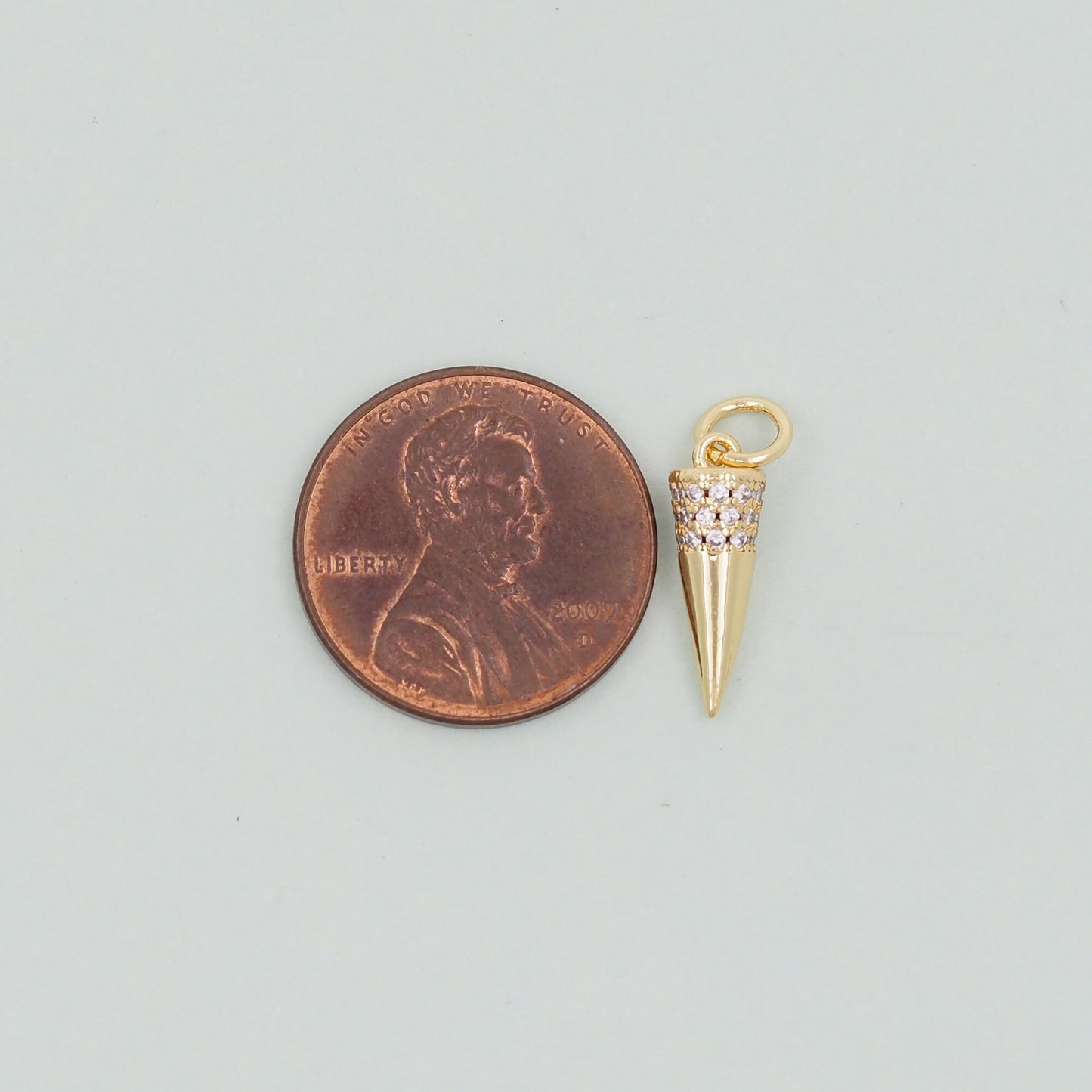 Gold spike Charms,18K Gold Filled spike Pendant,Silver spike Charm Bracelet Necklace for DIY Jewelry Making Supply