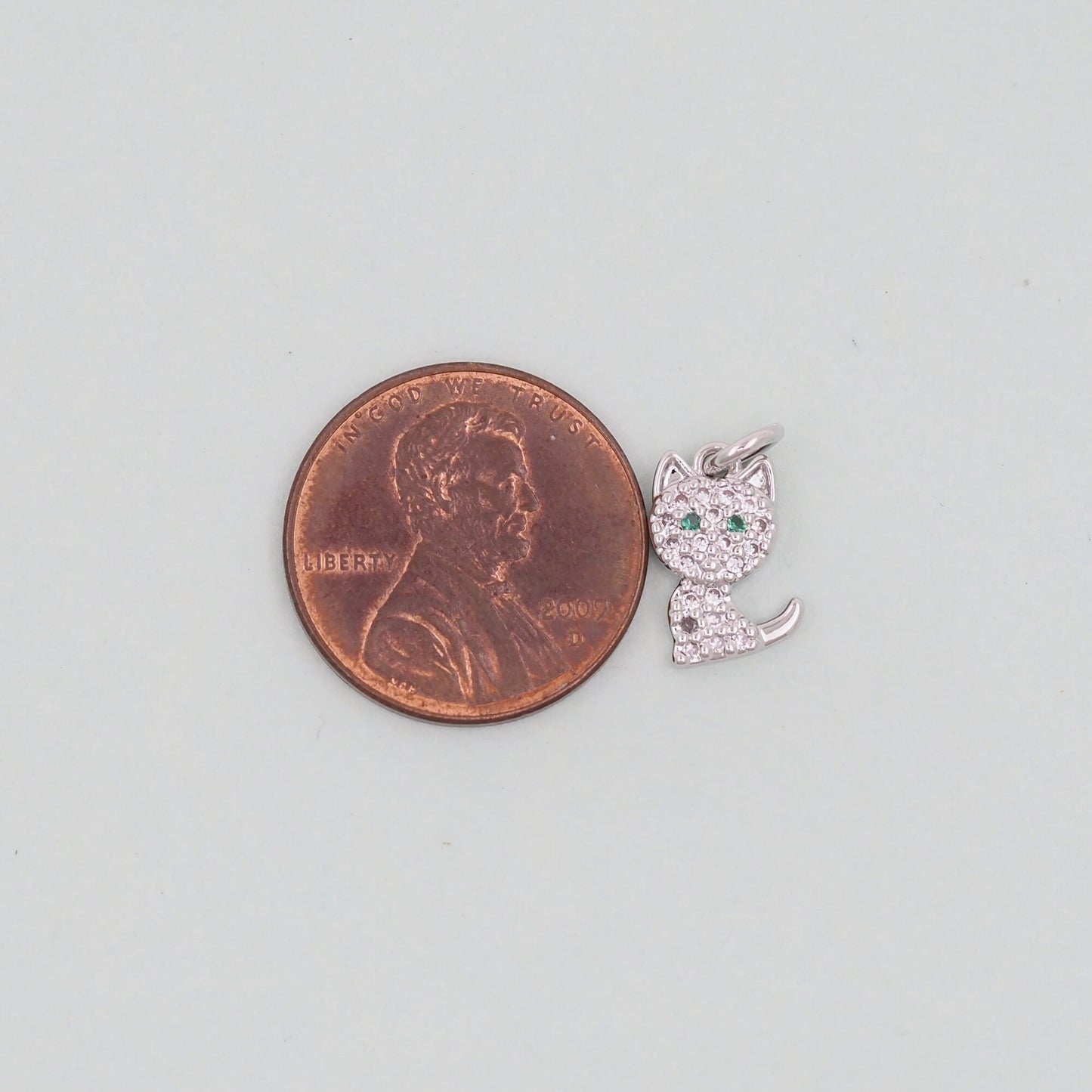 Cute Gold Cat Charms,18K Gold Filled Cat Pendant,Silver Cat Charm Bracelet Necklace for DIY Jewelry Making Supply