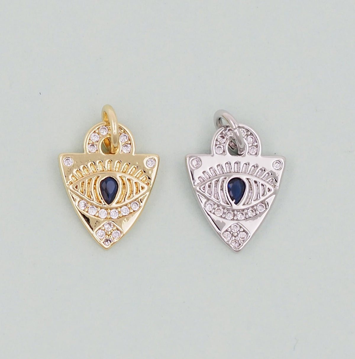 Gold Evil Eye Charms,18K Gold Filled Evil Eye Pendant,Evil Eye Charm Bracelet Necklace for DIY Jewelry Making Supply