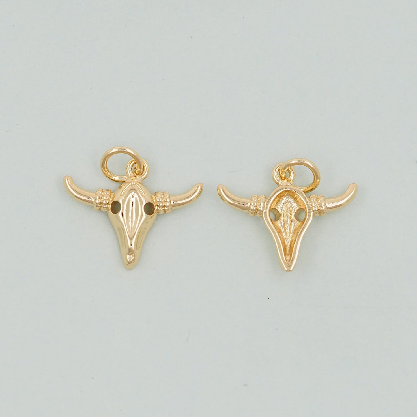 Gold Bull Head Charms,18K Gold Filled bull head Pendant,Silver bull head Charm Bracelet Necklace for DIY Jewelry Making Supply