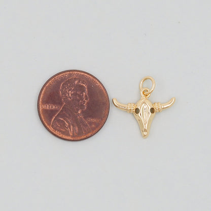Gold Bull Head Charms,18K Gold Filled bull head Pendant,Silver bull head Charm Bracelet Necklace for DIY Jewelry Making Supply
