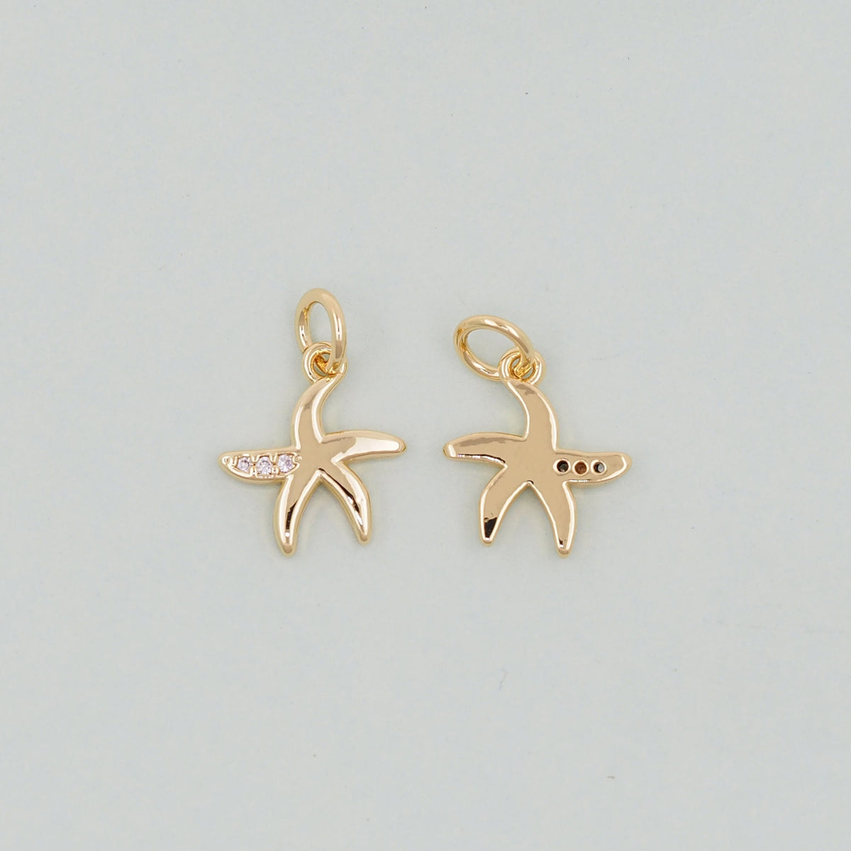 Gold Starfish Charms,18K Gold Filled Sea star Pendant,Starfish Charm Bracelet Necklace for DIY Jewelry Making Supply