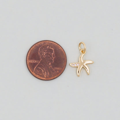 18K Gold Filled Star Charm Pendant for Jewelry Making