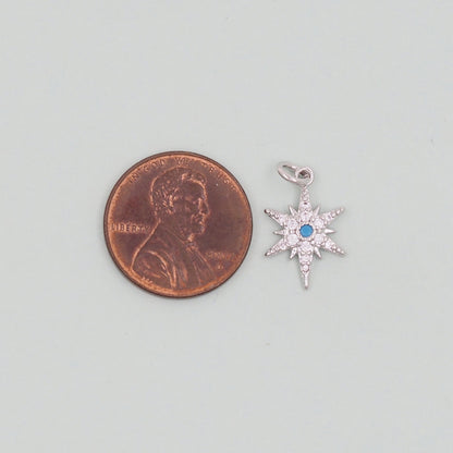 Gold Star Charms,18K Gold Filled Starburst Pendant,North Star Charm Bracelet Necklace for DIY Jewelry Making Supply
