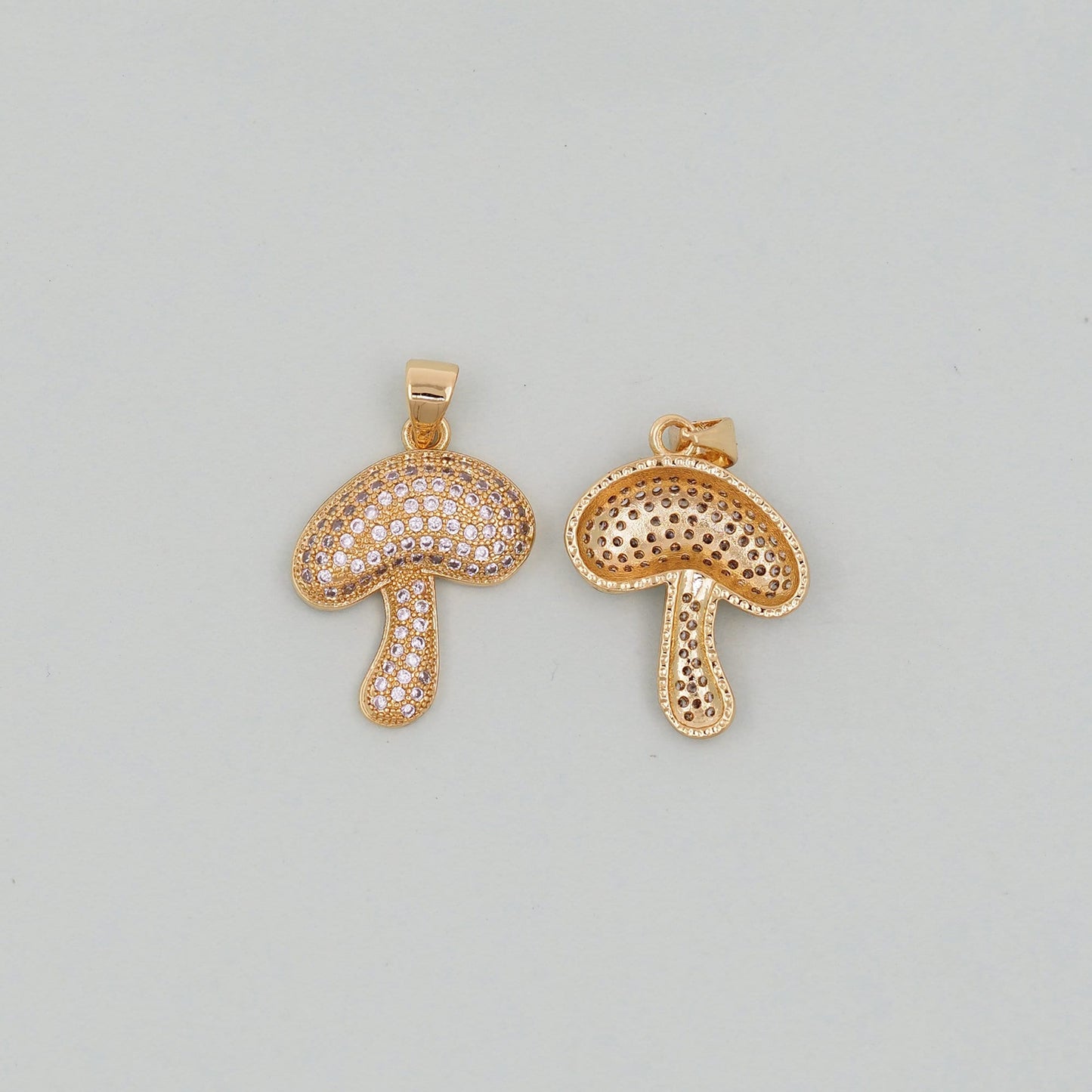 Gold mushroom Charms,18K Gold Filled mushroom Pendant,mushroom Charm Bracelet Necklace for DIY Jewelry Making Supply