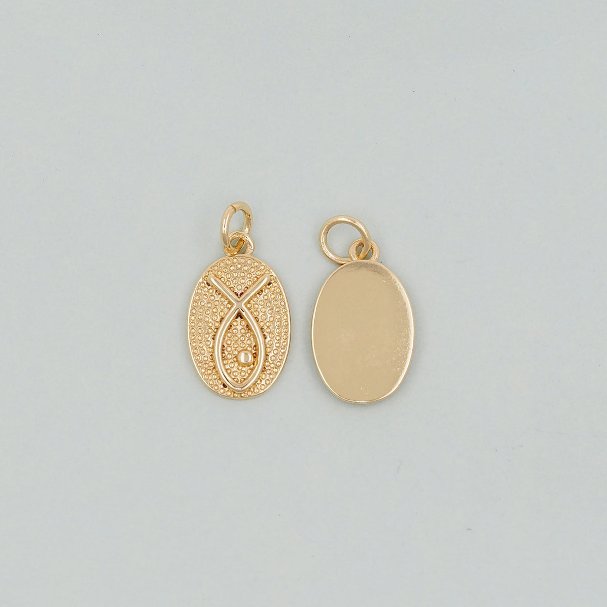 18K Gold Filled Fish Charm Pendant for Jewelry Making