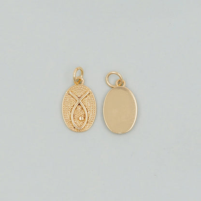 18K Gold Filled Fish Charm Pendant for Jewelry Making