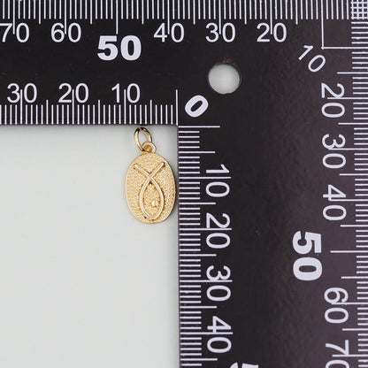 18K Gold Filled Fish Charm Pendant for Jewelry Making