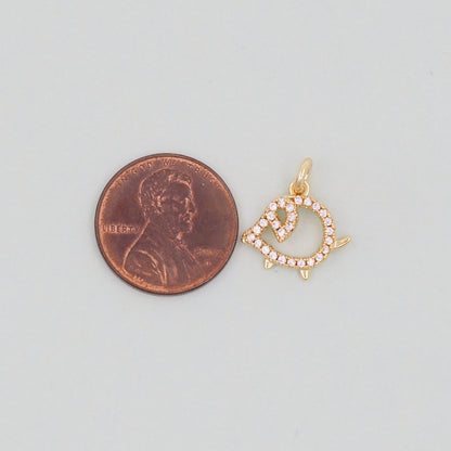 18K Gold Filled Hand Charm Pendant for Jewelry Making