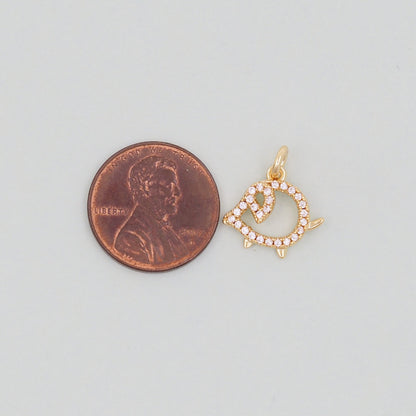 Gold Pig Charms,18K Gold Filled Pig Pendant,Silver Pig  Charm Bracelet Necklace for DIY Jewelry Making Supply