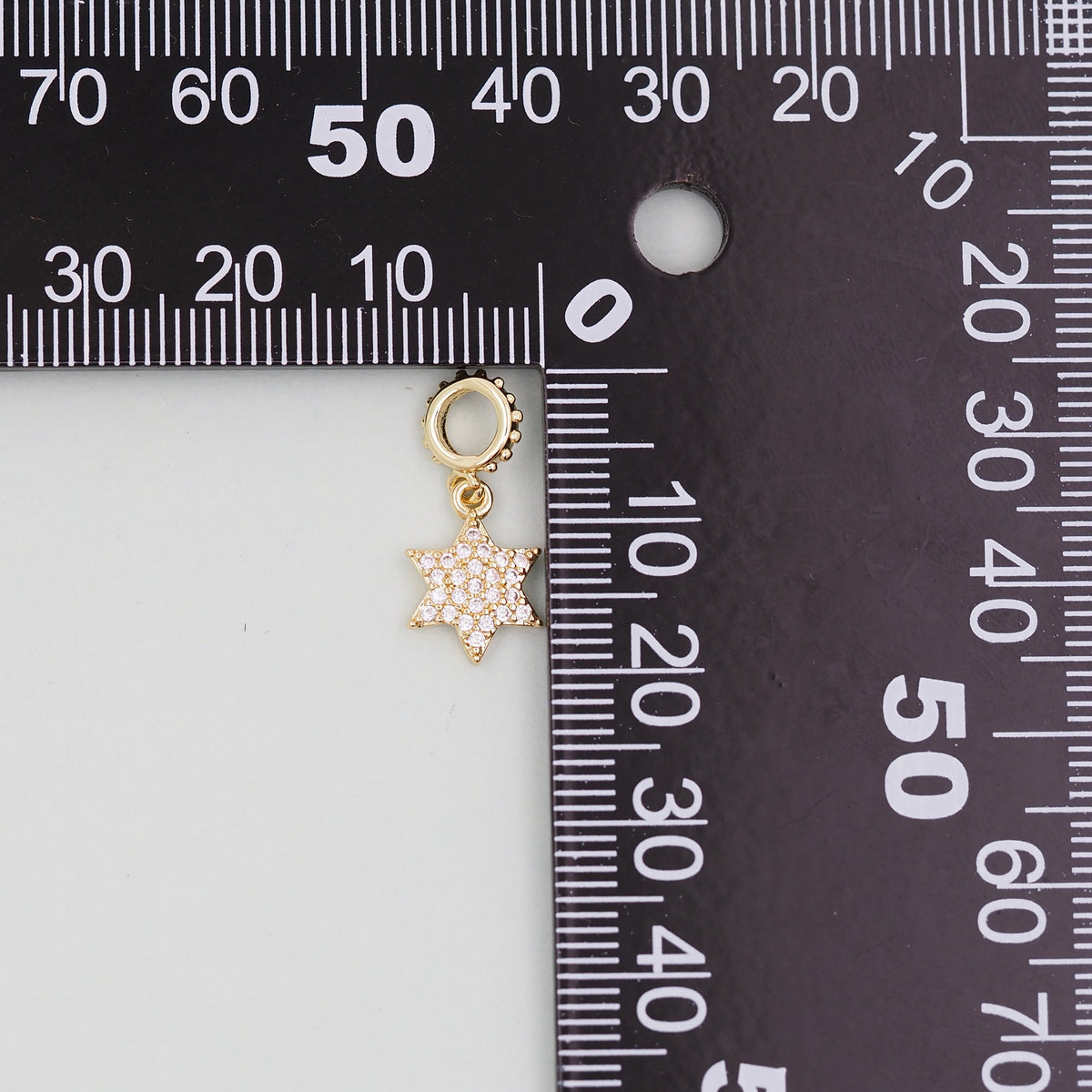 Gold David Star Charms,18K Gold Filled CZ Micro Pave Star Pendant,Silver Star Charm Bracelet Necklace for DIY Jewelry Making 