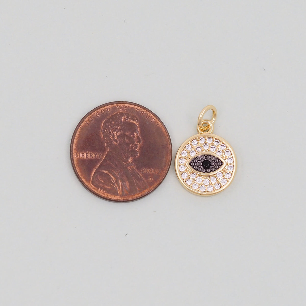 18K Gold Filled Evil Eye Charm Pendant for Jewelry Making