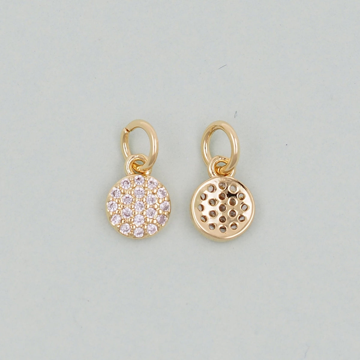 18K Gold Filled Round Charm Pendant for Jewelry Making