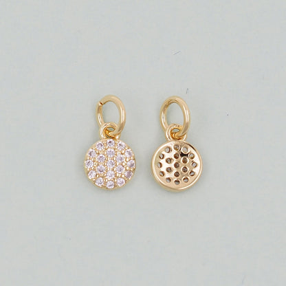 18K Gold Filled Round Charm Pendant for Jewelry Making