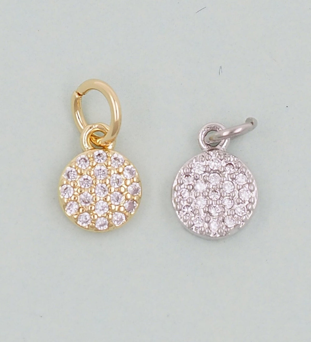 18K Gold Filled Round Charm Pendant for Jewelry Making