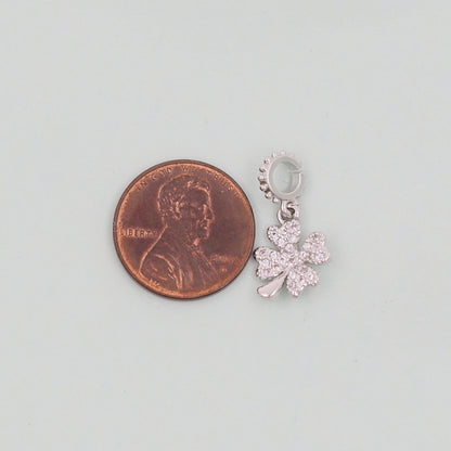 Gold Flower Charms,18K Gold Filled CZ flower Pendant,Silver flower Charm Bracelet Necklace for DIY Jewelry Making Supply