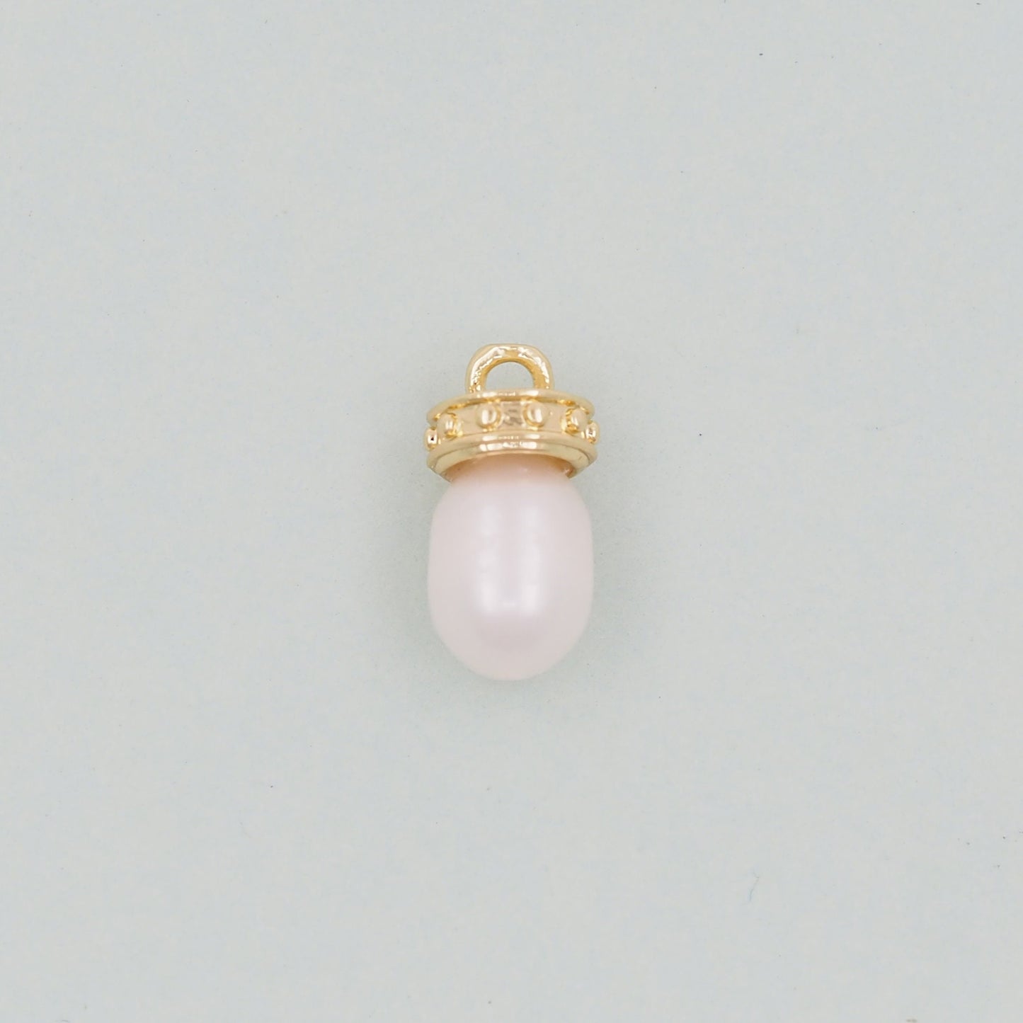 Gold Pearl Charms,18K Gold Filled pearl Pendant,pearl Charm Bracelet Necklace for DIY Jewelry Making Supply
