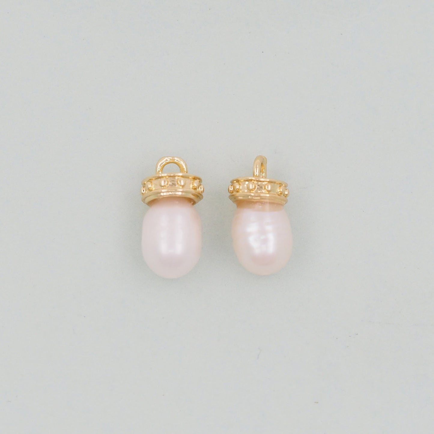 Gold Pearl Charms,18K Gold Filled pearl Pendant,pearl Charm Bracelet Necklace for DIY Jewelry Making Supply