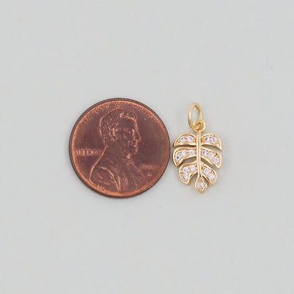 Gold Leaf Charms,18K Gold Filled Leaf Pendant,Silver Leaf Charm Bracelet Necklace for DIY Jewelry Making Supply