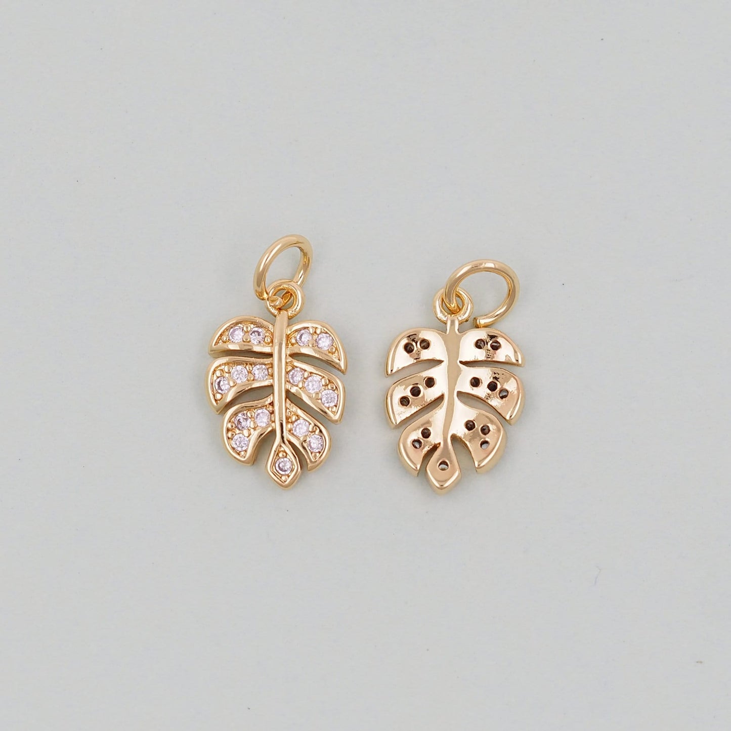 Gold Leaf Charms,18K Gold Filled Leaf Pendant,Silver Leaf Charm Bracelet Necklace for DIY Jewelry Making Supply