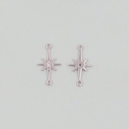Gold Star Charms,18K Gold Filled Starburst Pendant,North Star Charm Bracelet Necklace for DIY Jewelry Making Supply