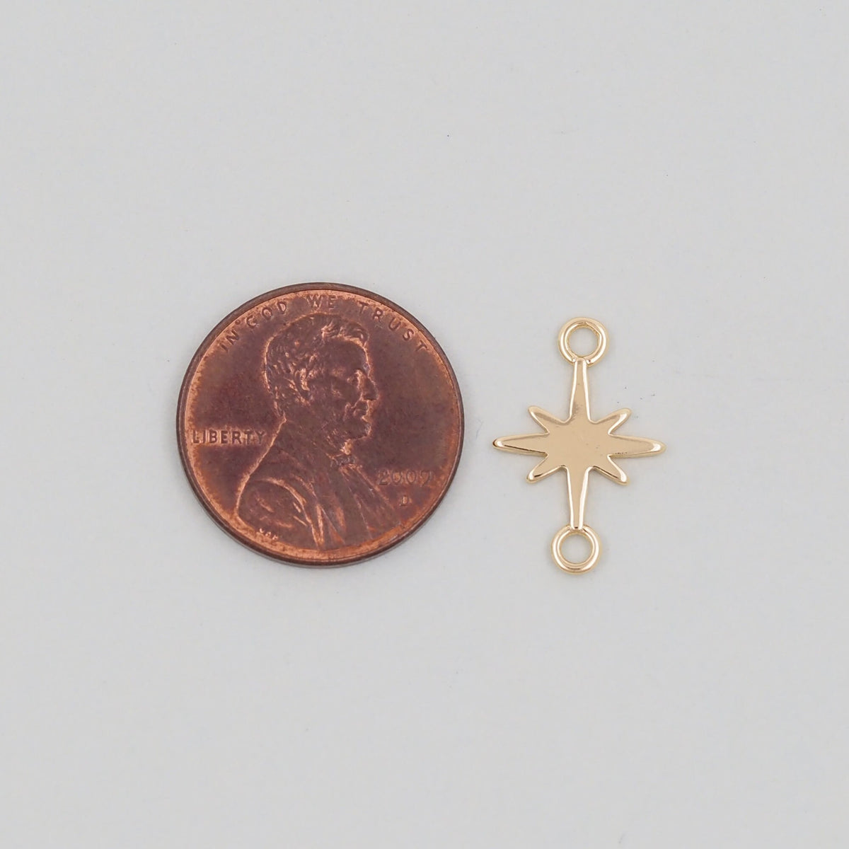 Gold Star Charms,18K Gold Filled Starburst Pendant,North Star Charm Bracelet Necklace for DIY Jewelry Making Supply
