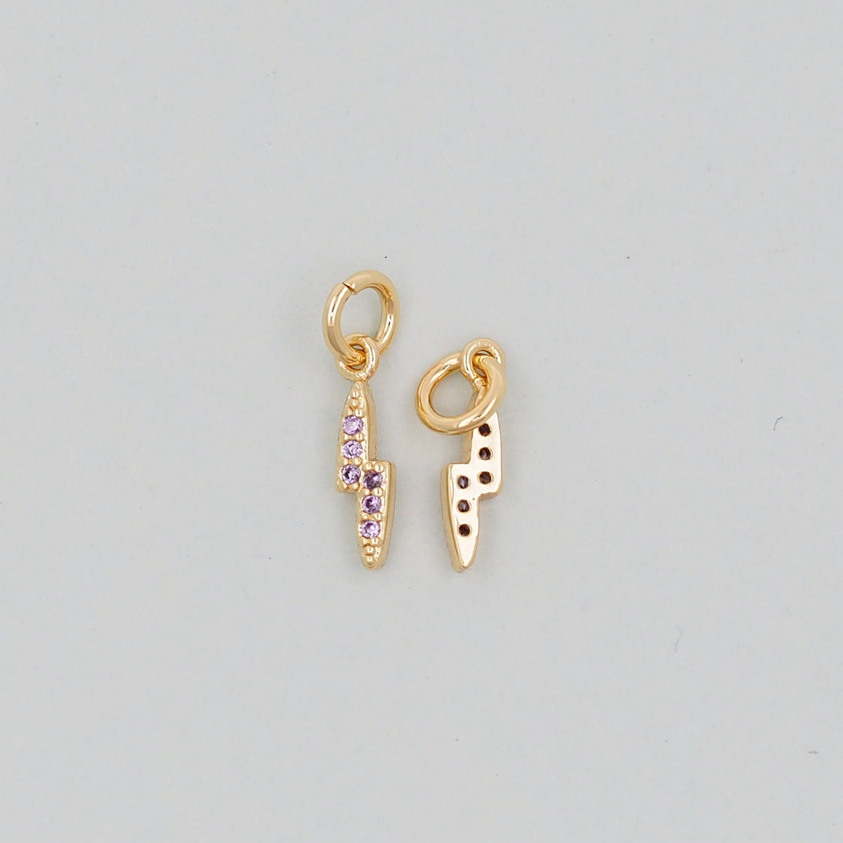 Gold Lightning Charms,18K Gold Filled Tiny Lightning Pendant,Silver Lightning Charm Bracelet Necklace for DIY Jewelry Making 