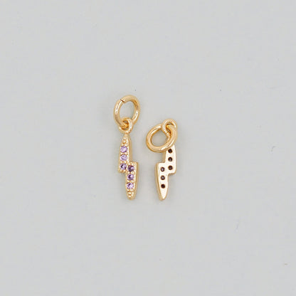 Gold Lightning Charms,18K Gold Filled Tiny Lightning Pendant,Silver Lightning Charm Bracelet Necklace for DIY Jewelry Making 