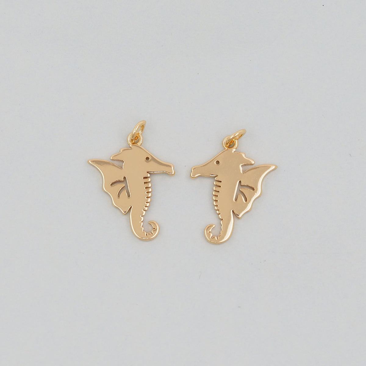 Gold seahorse Charms,18K Gold Filled seahorse Pendant,seahorse Charm Bracelet Necklace for DIY Jewelry Making Supply