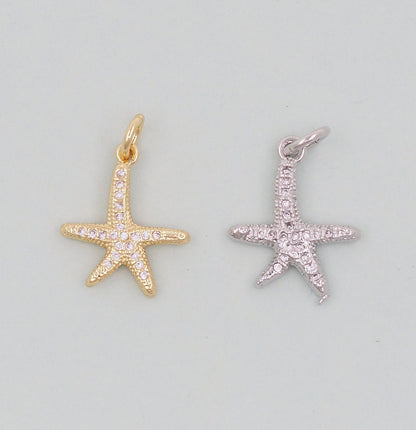 18K Gold Filled Star Charm Pendant for Jewelry Making