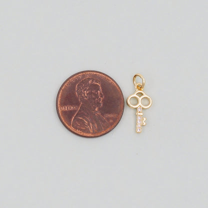 Gold Key Charms,18K Gold Filled Key Pendant,Key Charm Bracelet Necklace for DIY Jewelry Making Supply