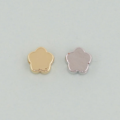 Gold flower Spacer Beads Charms,18K Gold Filled flower Bracelet Necklace for DIY Jewelry Making Supply hole 2mm