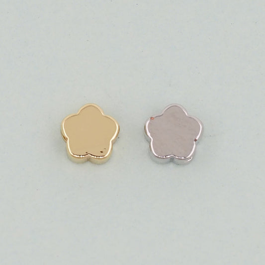 Gold flower Spacer Beads Charms,18K Gold Filled flower Bracelet Necklace for DIY Jewelry Making Supply hole 2mm