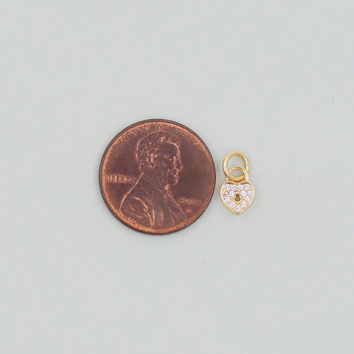 Gold Heart Charms,18K Gold Filled CZ Heart Pendant,Heart Charm Bracelet Necklace for DIY Jewelry Making Supply