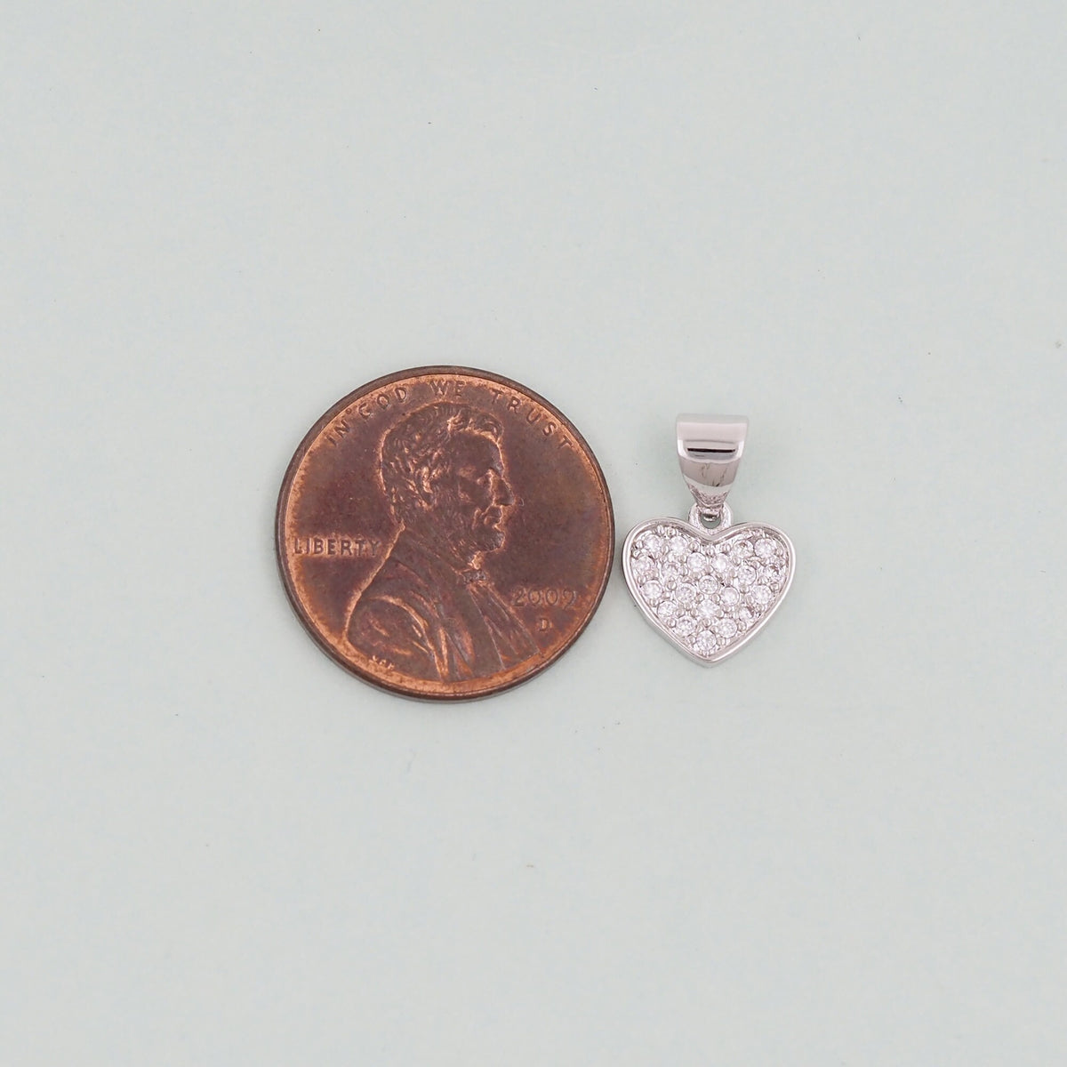 18K Gold Filled Heart CZ Charm Pendant for Jewelry Making