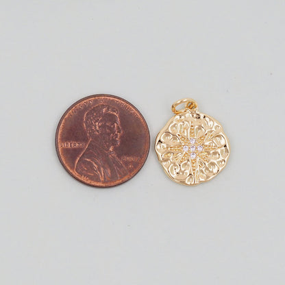 Gold Star Charms,18K Gold Filled Starburst Pendant,North Star Charm Bracelet Necklace for DIY Jewelry Making Supply